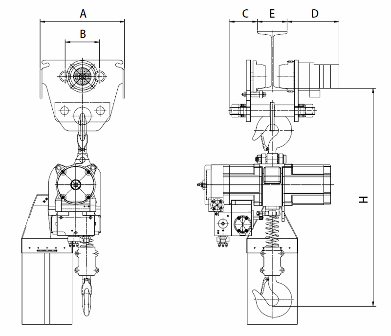 YSA-025~200 Air Chain Hoist, Pneumatic Hoist