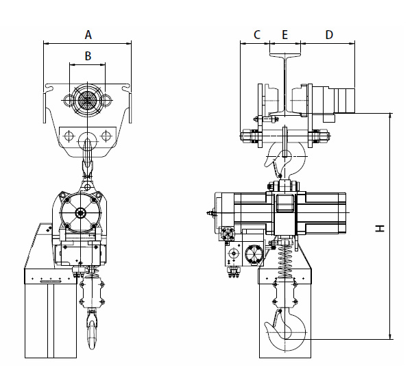 YSA-320~YSA-630 series Air Chain Hoist, Pneumatic Hoist