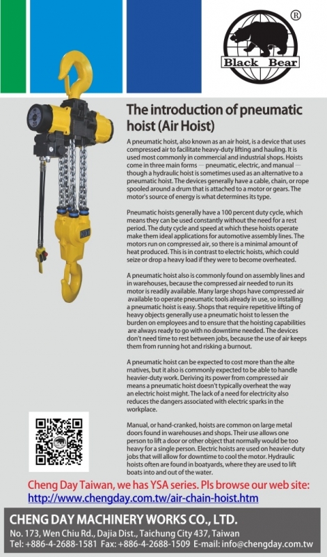 The Introduction of Pneumatic Hoist (Air Hoist)